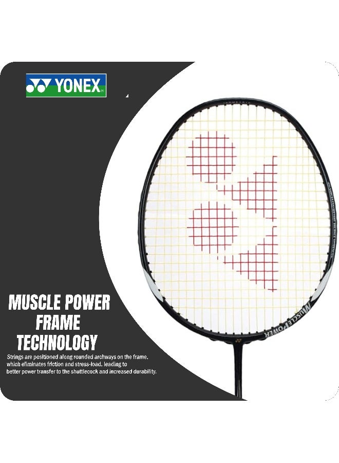 يونيكس مضرب تنس الريشة Yonex Muscle Power 29 Light مزود بأوتار كاملة - إطار خفيف الوزن عالي الأداء بتقنية Muscle Power للقوة والتحكم واللعب الشامل - Image 2